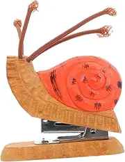 LALAFINA Cute Mini Stapler Animal Shape Wooden Snail Stapler for School Office Desk Decor