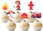 30 Pack Fire Truck Cupcake Toppers Fireman Cupcake Picks Fire Department Engine