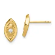 14k 14kt Yellow Gold Madi K CZ Oval Post Earrings