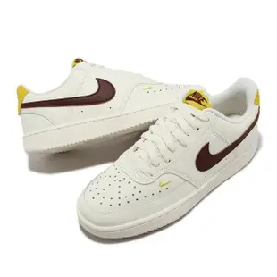 【NIKE 耐吉】休閒鞋 Wmns Court Vision Low 女鞋 米白 黃 咖啡 復古 低筒(CD5434-117)