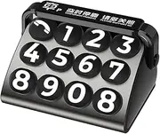 MagiDeal Car Parking Number Plate,Temporary Parking Number Plate,Aluminum Alloy and PP Parking Gadget Small Parking Phone Number Plate, Black