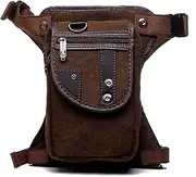 Fashionable Waterproof Canvas Waist Bag Casual Travel Men's Bag Motorcycle Leg Bag Pants Waist Bag 5 Colors(Canvas Brown)