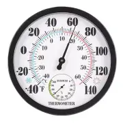 Durable 10 Inch Wall Mounted Outdoor Thermometer with Large White Dial