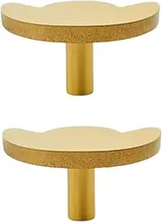 Brass Kitchen Cabinet Knobs 2 Pack Brass Wardrobe Shoe Cabinet Wine Cabinet Yuanbao Handle Cabinet Door Gold Drawer Handle Single Hole