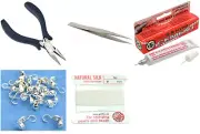 Bead Tip Kit - Pliers, Tweezers, Cement, 15 Bead Tips & White Bead Cord #3