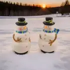 NIB Baum Snowmen Salt Pepper Shaker Set Winter Christmas Table Dining Dinner