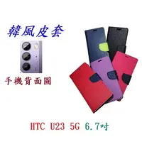 在飛比找樂天市場購物網優惠-【韓風雙色】HTC U23 5G 6.7吋 翻頁式 側掀 插