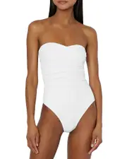 Milly Textured Ruched One Piece Swimsuit