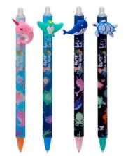 Set of 4 Inkredible Erasable Pen with Sealife Topper