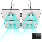 4 Pack 100W LED Grow Light with Integrated Circulation Fan &GrowHub E42A