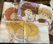 Lot of 4 CABBAGE PATCH KIDS Sew and Stuff Sewing Panel 1983 CPK Pillows Doll #3