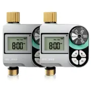 [2 Pack] Digital Water Timer, Programmable Sprinkler Controller, Large LCD Di...