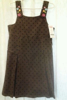 NWT-Gymboree-LOTS-OF-DOTS-Brown-Polka-Dot-Jumper-Dress-7 OR 9
