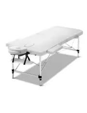 Zenses 75cm 2 Fold Portable Aluminium Massage Table White