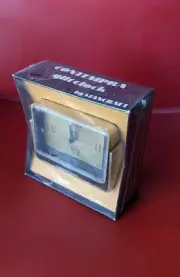 Vintage MCM Stancraft NIB Comtempra Small gold Tone Swivel Desk CLOCK