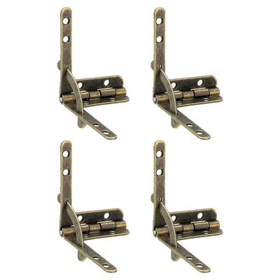 10Pcs Box Quadrant Hinge, 30.5x40mm Folding Support Hinges, Bronze