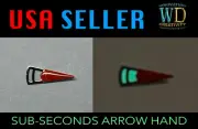 Sub-seconds arrow watch hand silver red green luminous hole 0.20