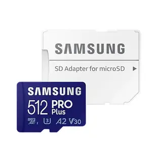 Samsung 三星 PRO Plus microSDXC U3 A2 V30 512GB記憶卡