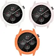 FitTurn Intended for Amazfit GTR 4 Pro/GTR 4 Bumper Case, Series Rugged Case for Amazfit GTR 4 Pro/GTR 4, Military Grade Durable Protective Cover, Flexible Shock Proof (White, Pink, Orange)