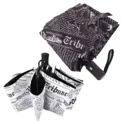 Fully Automatic Newspaper Printing Three Folding Umbrella Unisex Retro Umbrellas