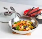 Brand New Tupperware Mastro 28cm Stainless Steel Fry Pan Glass Lid Cool Touch