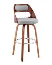 Armen Living Julius 30In Walnut Wood Bar Stool
