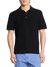 Theory Mesh Short Sleeve Polo in Tactile Cotton