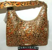 Brahmin Tabitha Leopard Cub Croco Embossed Melbourne Shoulder Bag NWT $315