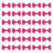 100Pcs Rose Red White Dot Polka Dot Ribbon Bow Ties 1.5"x1" Mini Bowknot