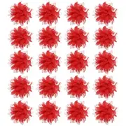 Chiffon Flower, 4" Fabric Flowers Bows Fabric Appliques Red Pack of 20