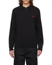 Half-zipper Polo shirt S black