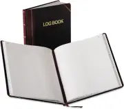 Log Book with Black/Red Covers, Record Rule, 10-3/8 X 8-1/8, 150 Pages (G21-150-