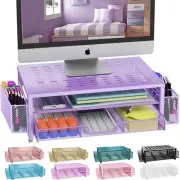 Monitor Stand with Drawer and Pen Holder, Desk Organizers and Accessories, 2-...