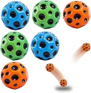 SALPPLEA 6 Pack Moon Balls High Jump Rubber Ball Moon Ball Space Ball High Bounce Hole Ball