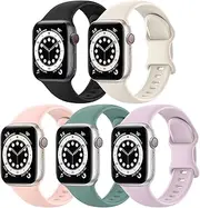 5 Pack Bands for Apple Watch Band for Women Men,Replacement iWatch Bands Compatible with Apple Watch Series 8 7 6 5 4 3 2 SE Ultra