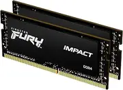 Kingston Fury Impact 64 GB (2 x 32 GB) 3200MHz DDR4 CL20 Laptop Memory Kit of 2 KF432S20IBK2/64 Black