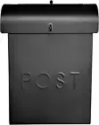 Emily Vintage Metal Mailbox with Lock, Wall Mount Mailboxes for Outside, Rust Re