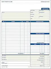 Adams Job Invoice Unit Set, 8.5 x 11.44 Inch, 2-Part, Carbonless, 100-Pack, White (NC2817)