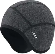 [frdzsw] Winter Hat Men Women Cycling Hat Winter Caps, Windproof Warm Helmet Undercap Thermal Breathable Sports Hat for Running, Cycling, Skiing, Motorcycling, Hiking, Gray, 57