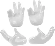 HOMOBABE 4Pcs Ceramic Hand Shaped Egg Holder Unique Easter Egg Display Stand for Kitchen Decor Cute Countertop Egg Cups for Festive Celebrations and Dining Experience