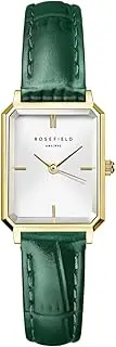 [Rosefield] Women's Heirloom Champagne Dial Gold-Tone Case Black Leather Strap HCBLG-H07 Dress Watch, Champagne/Gold, 23.5x30.6mm