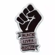 VELCRO® BRAND Fastener Morale HOOK PATCH Black Lives Matter Fist die-cut 3"