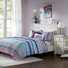 Intelligent Design Bedding Sets Full/Queen 5-Piece Geometric Imported Purple