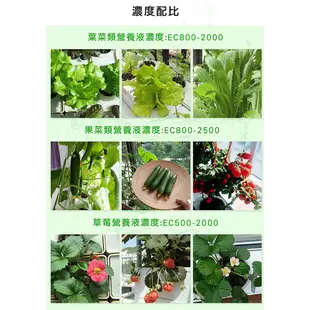 菜多多【全館999免運】台灣生產水耕營養液無土栽培水耕蔬菜瓜果花卉綠植水溶肥料AB各一公升,可泡200公升,粉狀有現貨