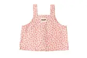 Floral Singlet Top with Wide Straps + Flat Button Down Front - Cherry Blossom