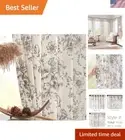 Chic Floral Linen Blend Drapes - 84'' Light-Filtering Window Curtains, Set of 2