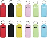 12 Pcs Lipstick Holder Keychain Colorful Lip Holder,Colorful Lipstick Pocket Keychain Bag Accessories,Lipstick Holder Keychain Neoprene Lip,Keychain Holder Lipstick,Lip Balm Holder with Clip