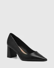 Prema Black Leather Pump