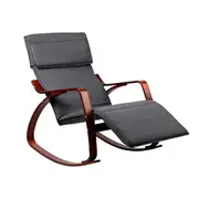 [Unbranded] Artiss Rocking Armchair Bentwood Frame With Footre