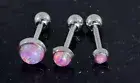 3 Pc Pink Opal Cartilage Tragus Daith Barbells Studs Triple Helix Earring